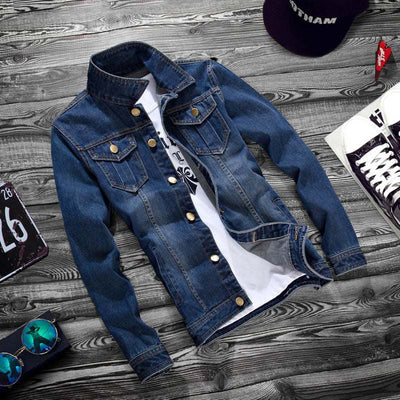 Fashion lapel denim jacket